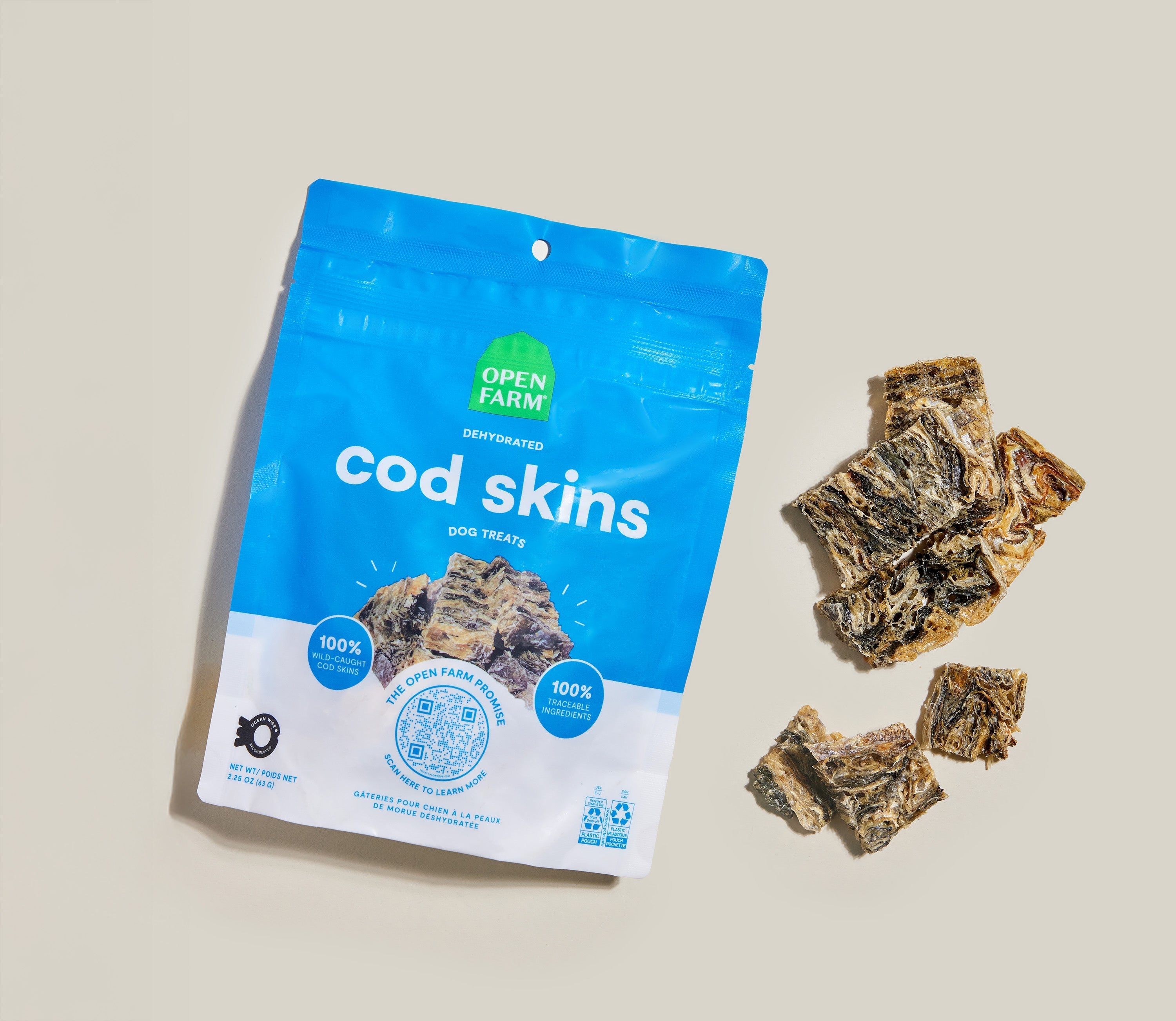 Dehydrated Cod Skins Treats